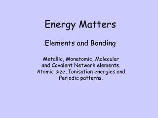 Energy Matters