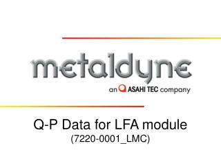 Q-P Data for LFA module (7220-0001_LMC)