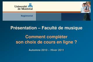 Présentation – Faculté de musique