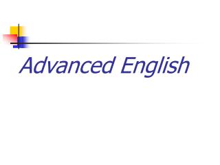 Advanced English