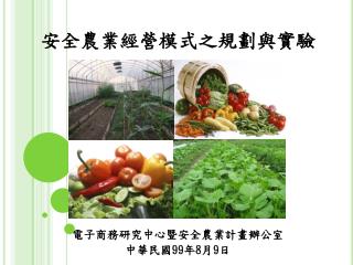 安全農業經營模式之規劃與實驗