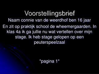 Voorstellingsbrief