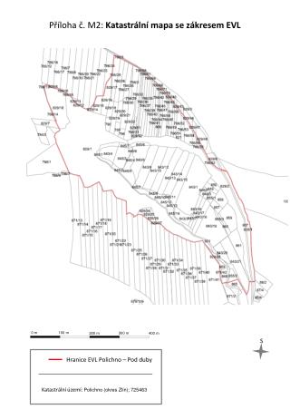 Příloha č. M2: Katastrální mapa se zákresem EVL