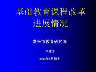 基础教育课程改革 进展情况