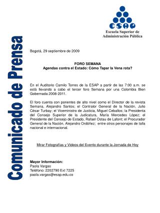 Comunicado de Prensa