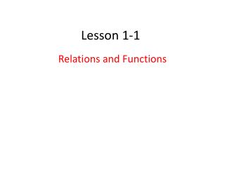 Lesson 1-1