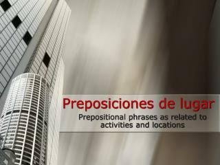 Preposiciones de lugar