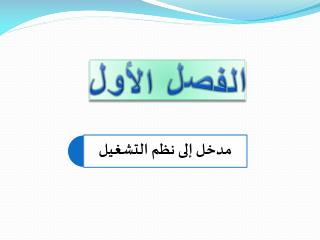الفصل الأول