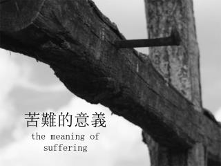 苦難的意義 the meaning of suffering