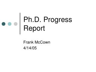 progress report for phd ppt