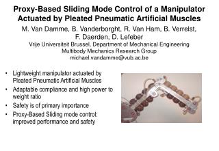 Proxy-Based Sliding Mode Control of a Manipulator Actuated by Pleated Pneumatic Artificial Muscles
