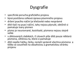 Dysgrafie