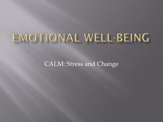 Emotional Well-being