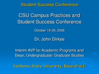 Student Success Conference