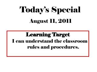 Today’s Special