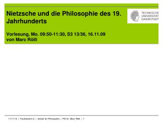 Nietzsche und die Philosophie des 19. Jahrhunderts