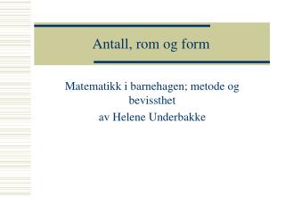 Antall, rom og form