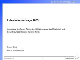 Lehrstellenumfrage 2003