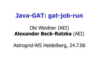 Java-GAT: gat-job-run