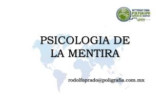 PSICOLOGIA DE LA MENTIRA