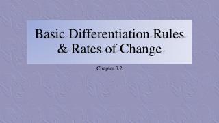 Basic Differentiation Rules &amp; Rates of Change