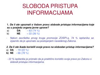 SLOBODA PRISTUPA INFORMACIJAMA