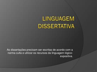 Linguagem dissertativa