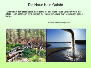 Die Natur ist in Gefahr