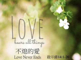 不熄的愛 Love Never Ends