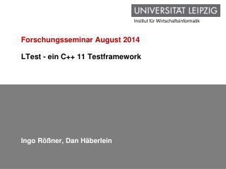 Forschungsseminar August 2014