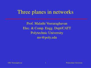 Three planes in networks