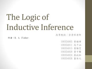 The Logic of Inductive Inference