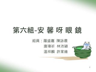 第六組 - 安 馨 呀 眼 鏡