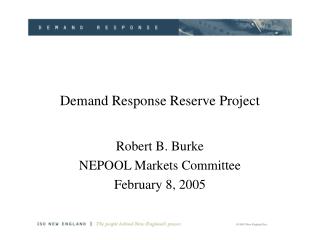 Demand Response Reserve Project