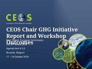CEOS Chair GHG Initiative Report and Workshop Outcomes