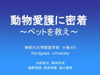 動物愛護に密着 ～ペットを救え～