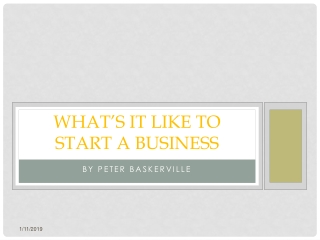 What’s it like to start a business