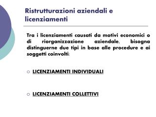 Ristrutturazioni aziendali e licenziamenti