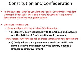 Constitution and Confederation