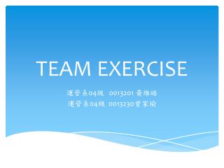 TEAM EXERCISE