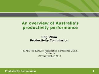 Shiji Zhao Productivity Commission