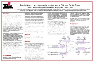 Family Support and Managerial Involvement in Chinese Family Firms