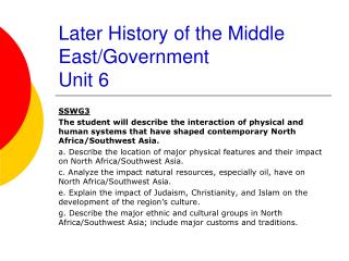 Later History of the Middle East/Government Unit 6