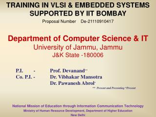 Department of Computer Science &amp; IT University of Jammu, Jammu J&amp;K State -180006