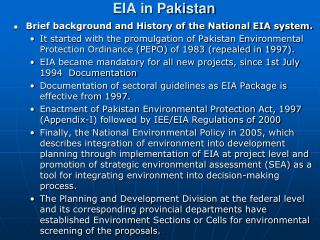 EIA in Pakistan