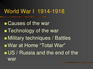 World War I 1914-1918