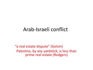 Arab-Israeli conflict