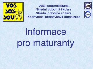 Informace pro maturanty