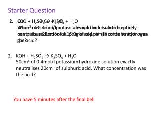 Starter Question