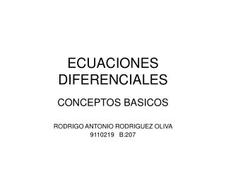 ECUACIONES DIFERENCIALES